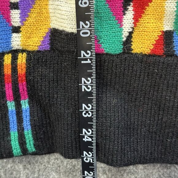 Vtg Maggie White Handmade in England Pure Wool Chevron Cardigan Knit Sweater BIN - Picture 9 of 10